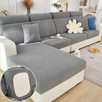 Couch Cushion Covers Sofa Covers Couch Covers for Sofa Pet Friendly Universal Sofa Covers Washable Stretch Slipcovers for Sectional Sofa (Texture Gray,Back Cover M)