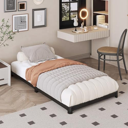3 inch Twin XL Bed Frame with Rounded Corner, Low Profile Bed Frame