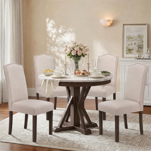 Upholstered Dining Chair Modern Stylish Kitchen Diner Fabric Set of 2