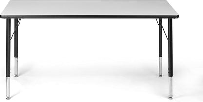 Rectangle Activity Kids Table About 24 x 48 inch (60 x 120cm) - Height Adjustable Legs - Durable Spray Edge - for Commercial Spaces