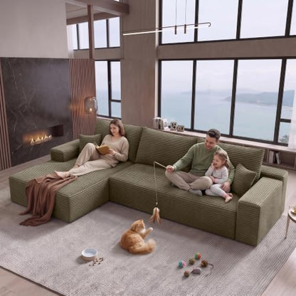 96" Boneless Sectional Couches, Cloud Sofas for Living Room