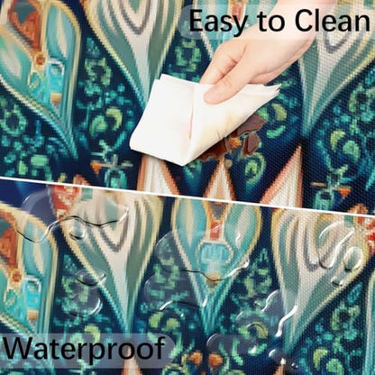 Mandala Outdoor Round Fitted Tablecloth with Umbrella Hole Zipper 45-56