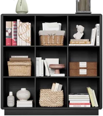 ChooChoo 9 Cube Storage Organizer, Wooden Bookcase with Storage, 43 Inch