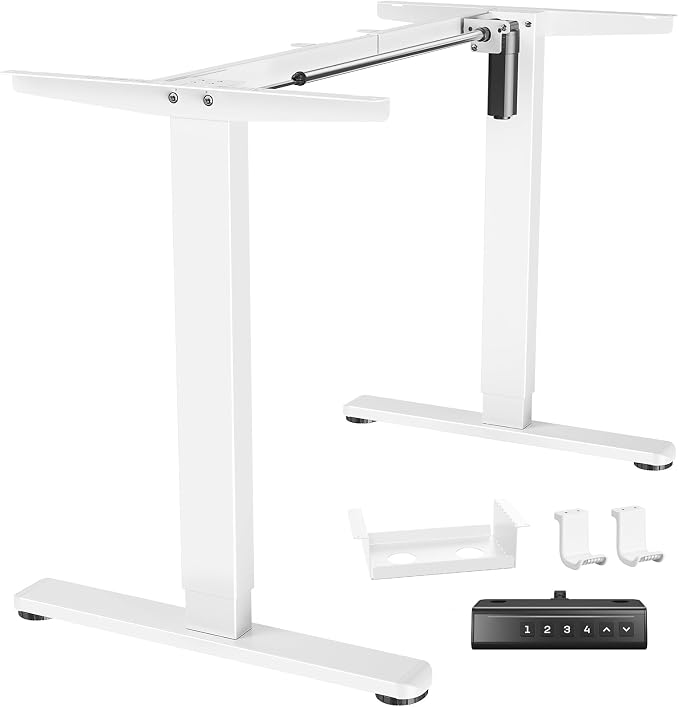 Marsail Standing Desk Frame,Electric Standing Desk Legs with Powerful Motor,Height-Adjustable Desk Frame with 176 lbs Max Load for Various Desktops,Stand up Desk Legs with 4 Memory Presets, Frame Only