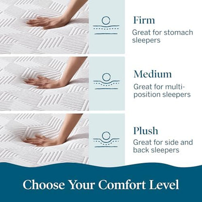Lucid 10 Inch Gel Memory Foam Mattress, Firm, Fiberglass Free, Full Size
