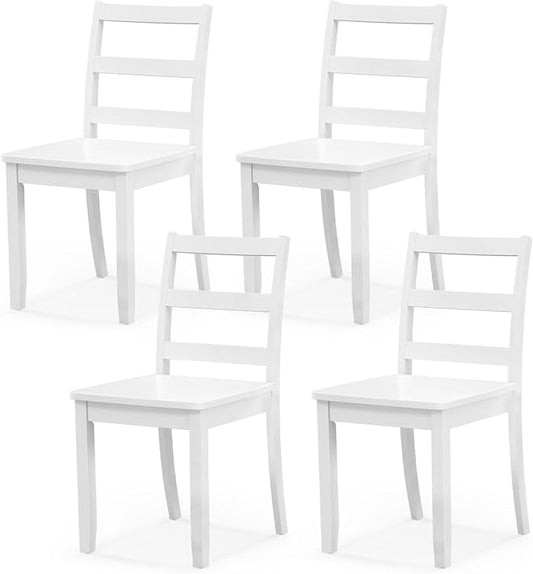 NAFORT Solid Wood Dining Chairs Set of 4, High Ladder Back Kitchen Side Chair with Max Load of 400 Lbs, Modern Dining Room Chairs for Kitchen and Dining, Living Room, Home Workspace, Restaurant