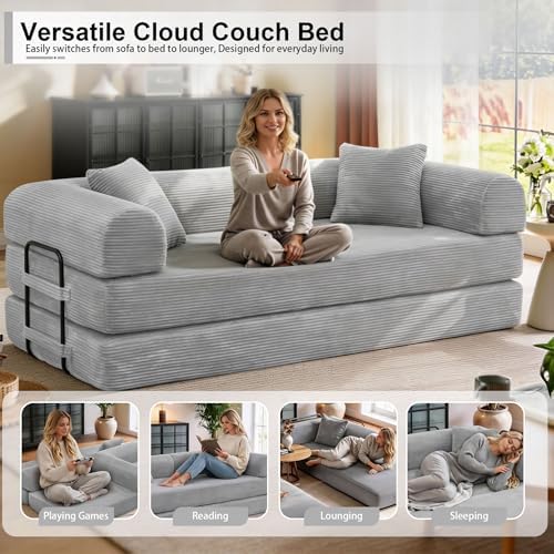 JJJ 78 inch Boneless Sofa Bed Sleeper Couch