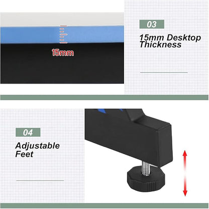 BestOffice Gmaing Desk 35.4in PC Computer Desk, Blue Ergonomic Gaming Table Z Shaped Gaming Workstation with Headphone Hook for Home Office，Blue