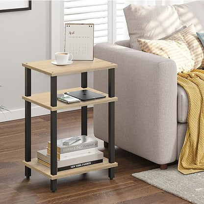 TUTOTAK End Table, Side Table, 3-Tier Storage Shelf for Small Space, 1 PC