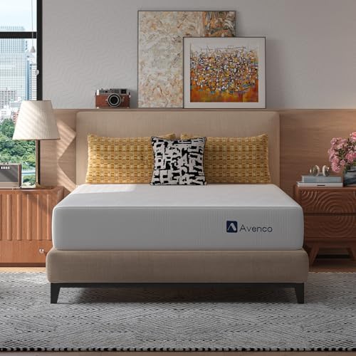 Avenco 10 Inch King Size Gel Memory Foam Mattress, Cooling Breathable Open-Cell Foam, Pressure Relief & Spine Support, Removable Washable Cover, CertiPUR-US Certified, Mattress in Box for Cool Sleep