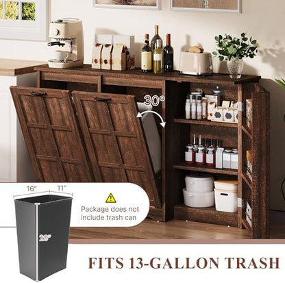 YITAHOME Kitchen Island with Power Outlet, 2 Tilt-Out Compartments