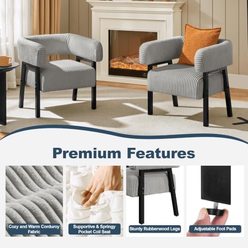 Yaheetech Accent Living Room Chair with Pocket Coiled Seat Set of 1