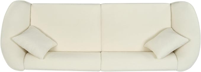 Merax 87" Large Couch, Comfy Upholstered Loveseat with Extra Deep Seats, Boucle Sofa for Living Room Apartment Office, Classic Beige