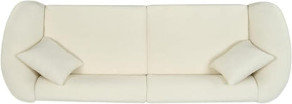 Merax 87" Large Couch, Comfy Upholstered Loveseat with Extra Deep Seats, Boucle Sofa for Living Room Apartment Office, Classic Beige