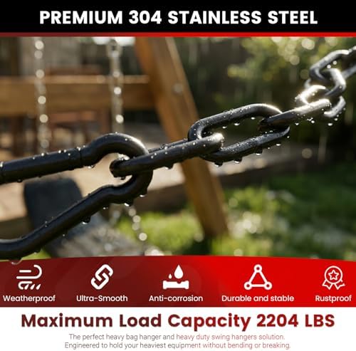 67" Hanging Swing Chain,1000 lb Capacity,6 mm 304 Stainless Steel