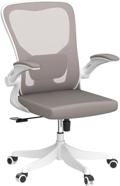 Ergonomic Office Desk Chair, 90°-125° Tilt Back Home Desk Chair with 360° Swivel & Mute Wheels, High Back Mesh Computer Chair for Adults with Lumbar Support, 330 LBS Capacity(01Khaki)