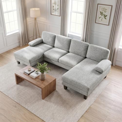 JUMMICO U Shaped Sectional Couches for Living Room, Loop Yarn