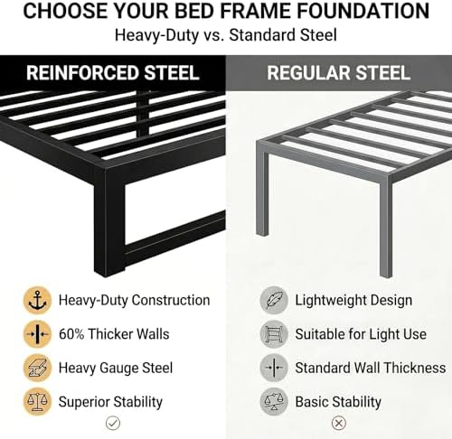 Allewie 14 Inch Queen Metal Bed Frame, 4000LBS Heavy Duty Support, Black