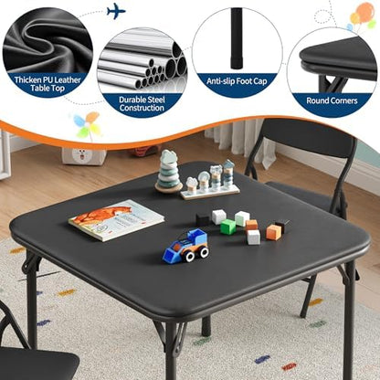 GarveeHome 5-Piece Kids Folding Table and Chairs Set, Activity Table Set