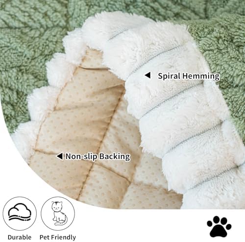 Sofa Pad, Plush Couch Cover Washable for Pet, Non-Slip Warm Couchs Cover, Funny Fuzzy Pet Couch Covers for Sofa, Sofa Slipcovers Furniture Covers for L Shaped(Green, 27.5"x 82.7")