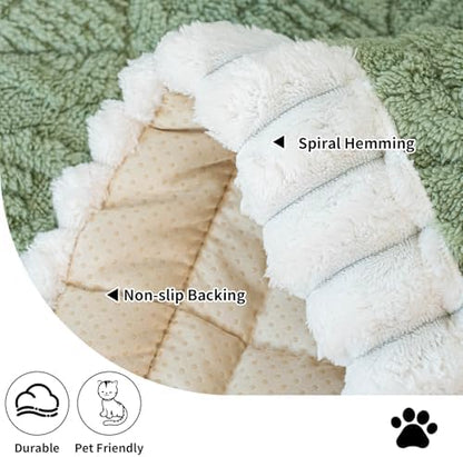 Sofa Pad, Plush Couch Cover Washable for Pet, Non-Slip Warm Couchs Cover, Funny Fuzzy Pet Couch Covers for Sofa, Sofa Slipcovers Furniture Covers for L Shaped(Green, 27.5"x 82.7")