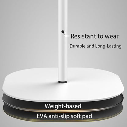 Small Laptop Standing Desk, 18“H - 46”H Adjustable Height Pedestal Side Table with Wooden Top, Portable Tall End Table, Stand-Up Desk for Bedside, Couch, Sofa, Living Room, Bedroom, Home Office, White