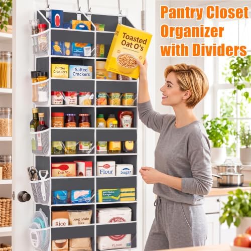 Heavy Duty Over Door Organizer 5 Tiers, 10 Front & 10 Mesh Pockets