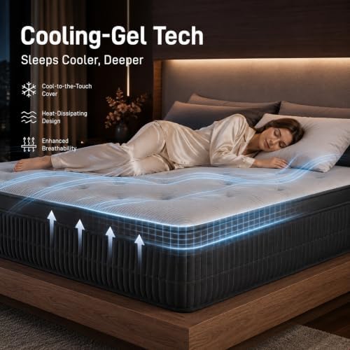 King Size Mattress, 14 Inch King Hybrid Mattresses in a Box, Premium Foam and Pocketed Coil, Medium Feel & Edge Support, Pressure Relief (King, 14 in)