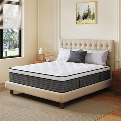 CH CHARME HOUSE King Size Mattress, 10 Inch Hybrid Mattress King Size