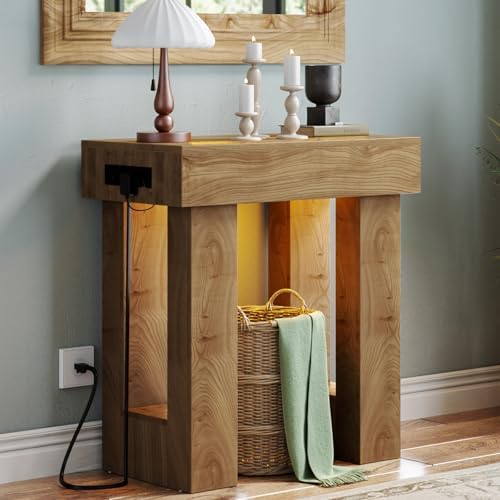 Unikito 32" Entry Table with Sensor Light & AC Outlets with USB-C Ports