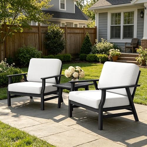 3 Piece Outdoor Bistro Set, Bistro Table and Chairs Set of 2