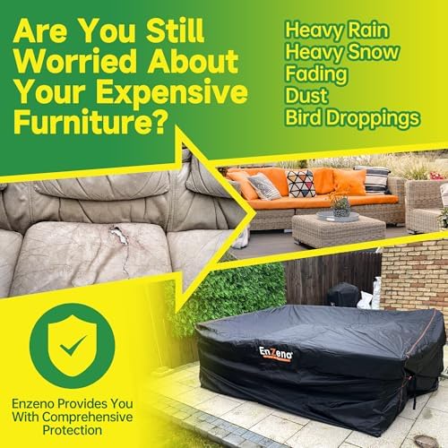 Enzeno Patio Furniture Cover Outdoor Waterproof 84" L x 55" W x 28" H