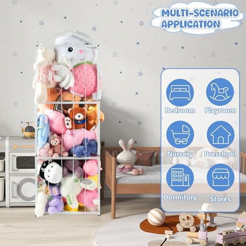 NomNest Metal Stuffed Animal Storage Zoo, Large Stuffy Storage for Kids