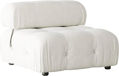 Modular Sectional Sofa, Velvet Couch, Middle seat, Beige