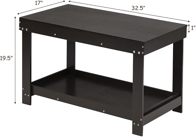 Costzon 2 in 1 Kids Activity Table w/Storage, Patented Building Block Table w/Board for Bricks Crafts Arts Draw, Children Solid Wood Play Table Desk for Preschool Toddler Boy & Girl Gift, Espresso