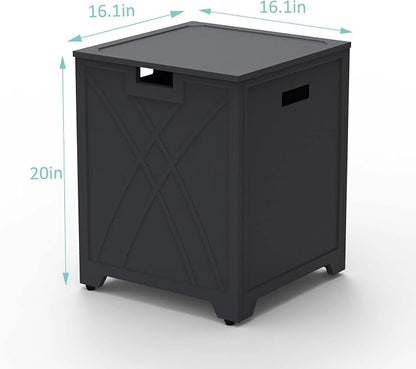 BAIDE HOME Propane Tank Cover Table, Square Propane Tank Holder Hideaway for 20 lb Propane Tanks, Gas Tank Storage Side Table - Carbon Gray