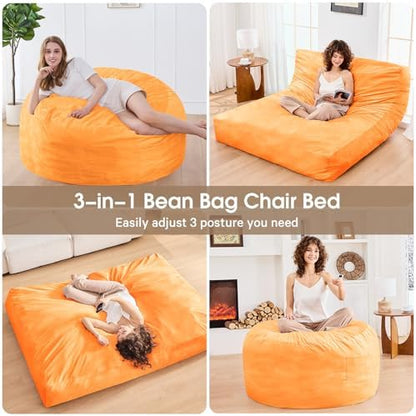 Bean Bag Chairs for Adults - Giant Bean Bag Convertible Floor Sofa