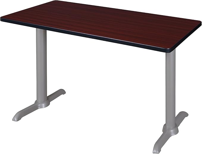 Romig Pillar 48" x 24" Training Table- Mahogany/Grey Base