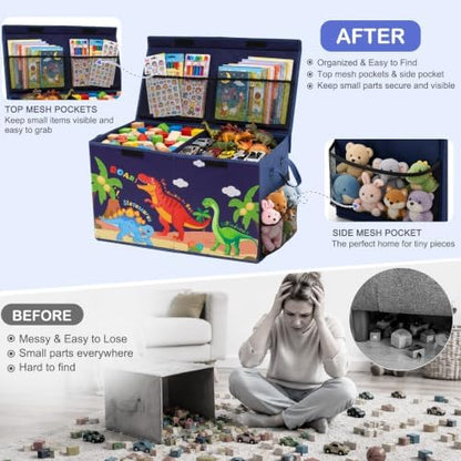 Toy Box with Adjustable Divider Large Toy Chest Storage for Nursery Kidroom
