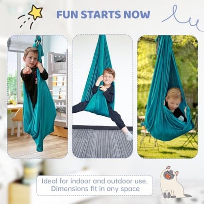 Aokitec Sensory Swing for Kids & Adult, Indoor Outdoor Cuddle Hammock Chair