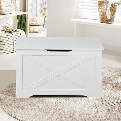 31.5" Storage Chest, Wooden Storage Bench, Entryway Shoes Bench