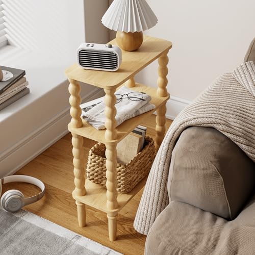 Narrow Side Table Small End Table for Small Spaces Oak