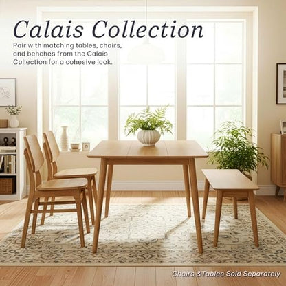 Alaterre Calais Wooden Dining Table for 4-6 People, Warm Pecan, 59”