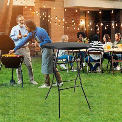 Cocktail Table, D32in x H43.3in Folding Round Cocktail Table High Top