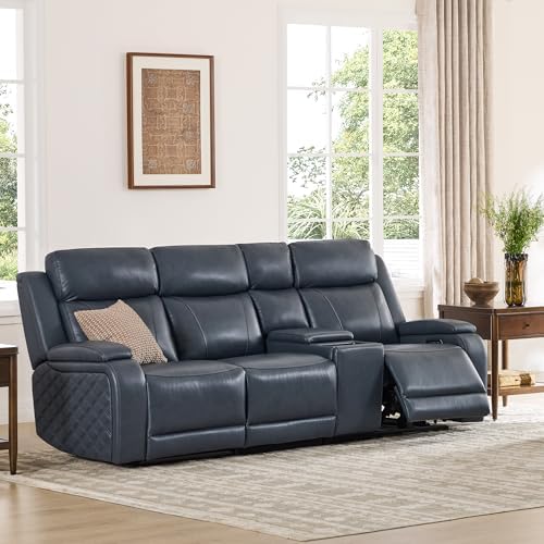 Watson & Whitely Zero Gravity Power Reclining Sofa with Console, Navy