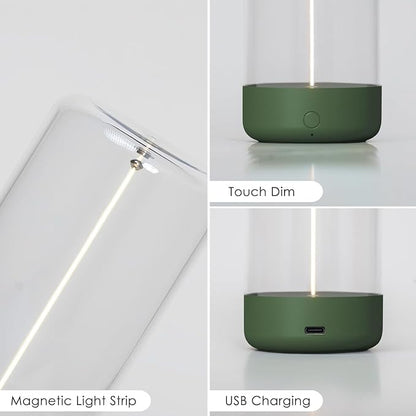 AUGE LIGHT Mini Minimalist Table Lamp Cordless Lamp Rechargeable Table Lamp Portable Nightstand Lamps Desk Lamps for Home Office Unique Ambient Light Mood Lighting for Desk Decor Beside (Dark Green)