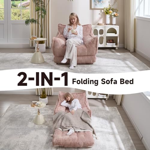 2 in 1 Folding Sofa Bed, Pink