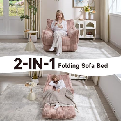 2 in 1 Folding Sofa Bed, Pink