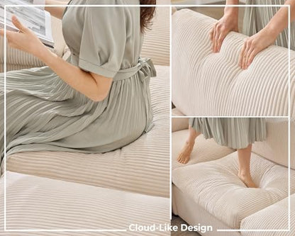 Jocisland Oversized Cloud Couch Sectional, U-Shaped Modular Couch, Beige