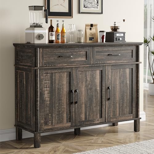 48 Inch Sideboard Buffet Cabinet with Storage, Rustic Brown